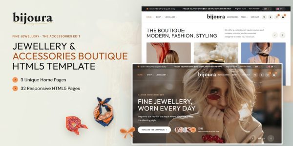 Jewellery Website Templates – Bijoura HTML5