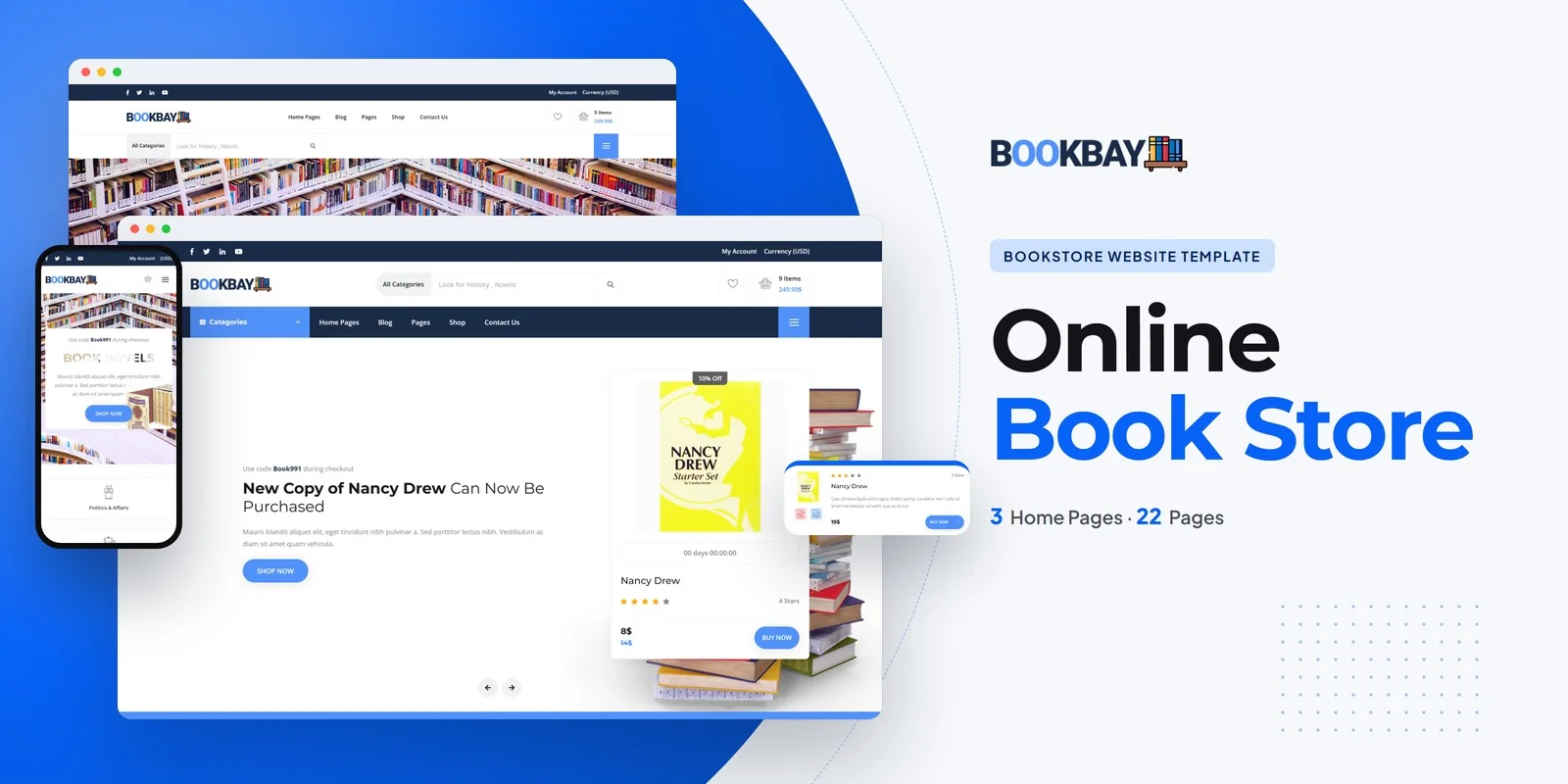 Bookbay — Bookstore Boutique Angular Website Template preview