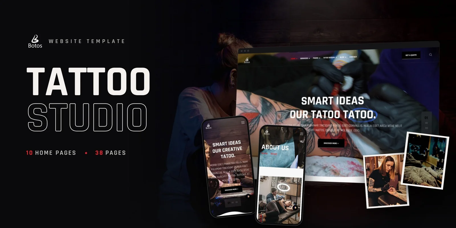 Botos — Tattoo Studio Developer Website Bundle preview