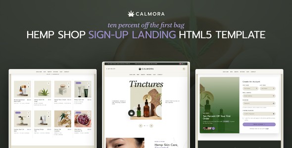 Calmora – Hemp Shop Landing Page HTML5 Template