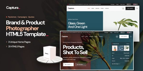 Product Photography Website Template – Captura HTML5
