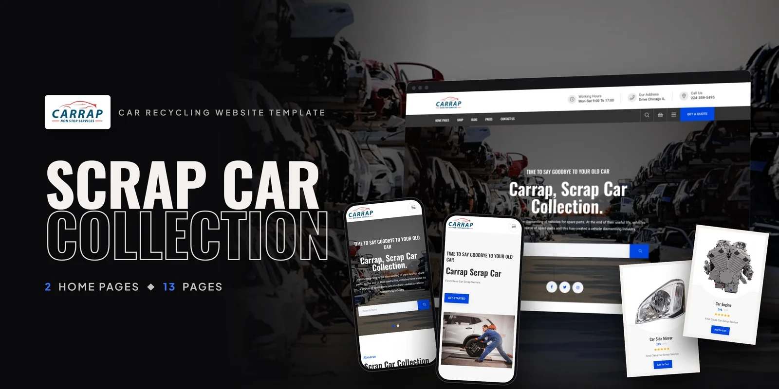 Carrap — Car Rental Developer Website Bundle preview