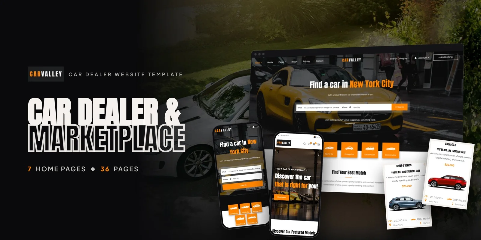 Carvalley — Car Showroom Vue.js Website Template preview