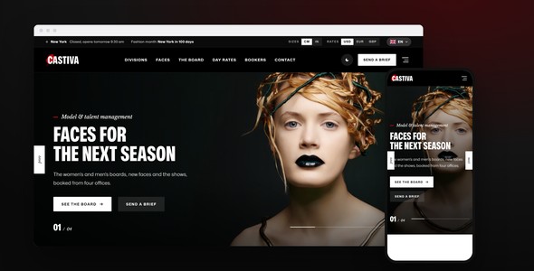 Castiva – Model Agency Casting Landing Page HTML5 Template