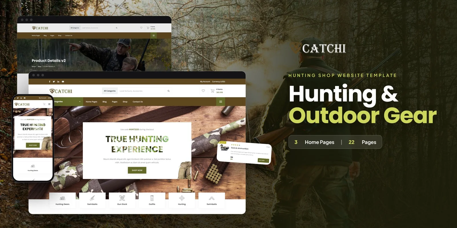 Catchi — Wilderness Adventure PHP Website Template preview
