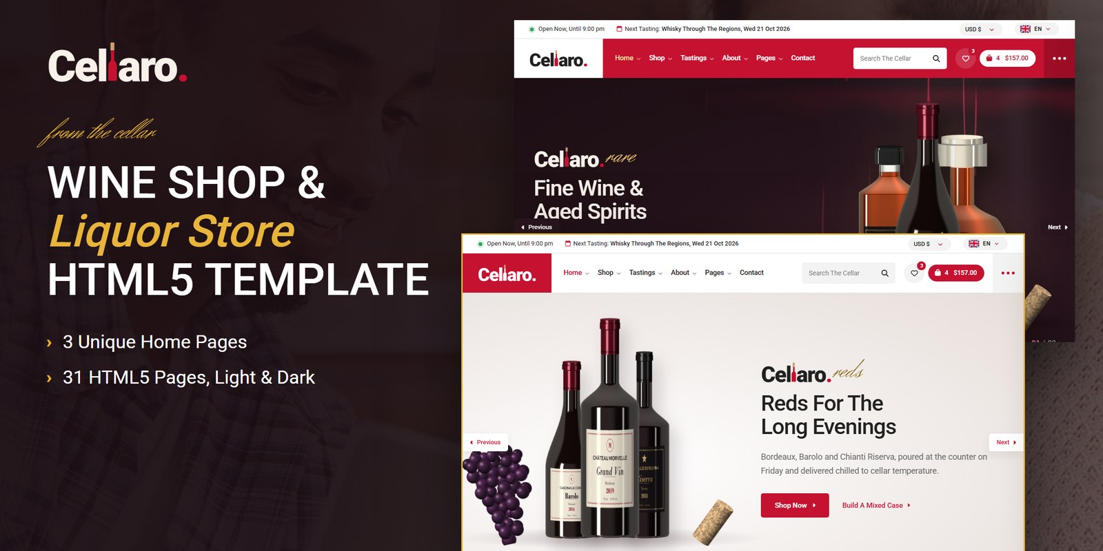 Cellaro — Liquor Store WordPress Theme preview