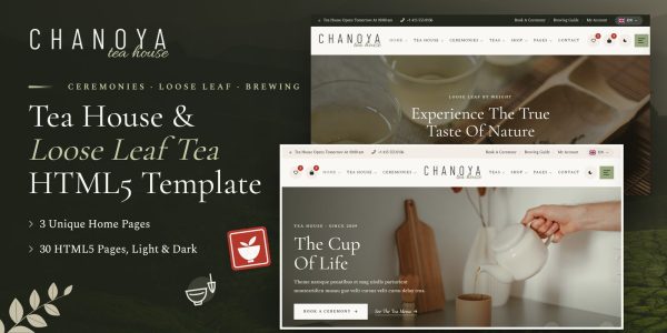 Chanoya — Tea Room Angular Website Template