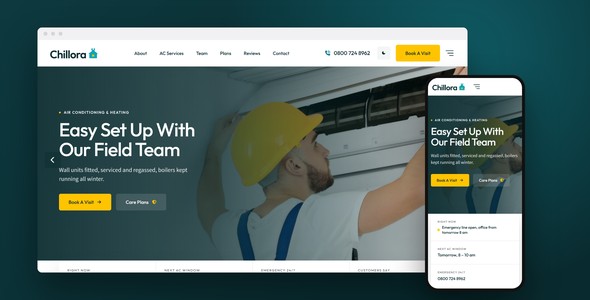 Chillora – Heating & Air Conditioning Landing Page HTML5 Template