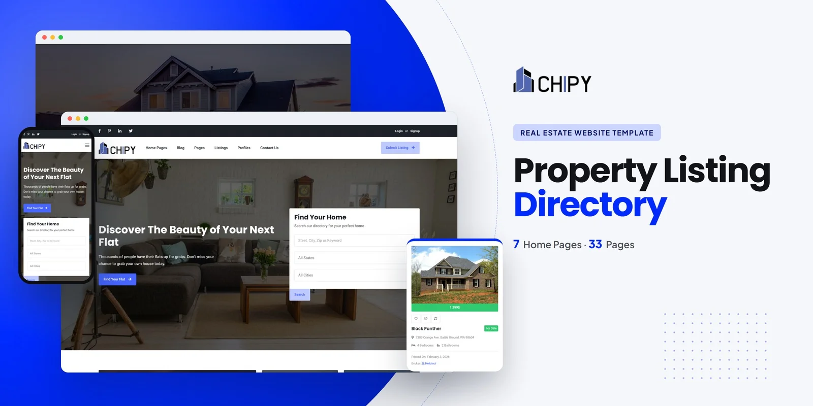 Chipy — Property Listings WordPress Theme preview