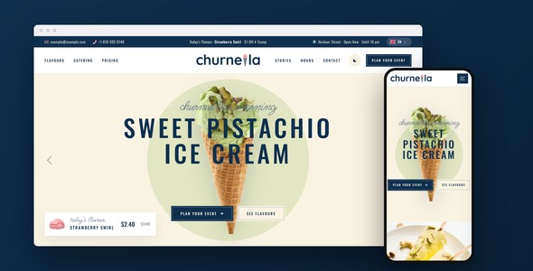 Churnella – Ice Cream Catering Landing Page HTML5 Template