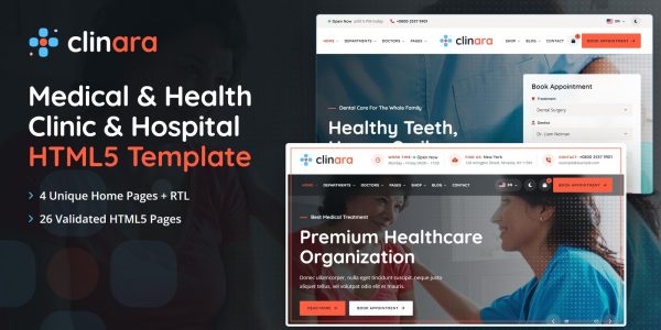 Clinara — Medical & Health HTML5 Template