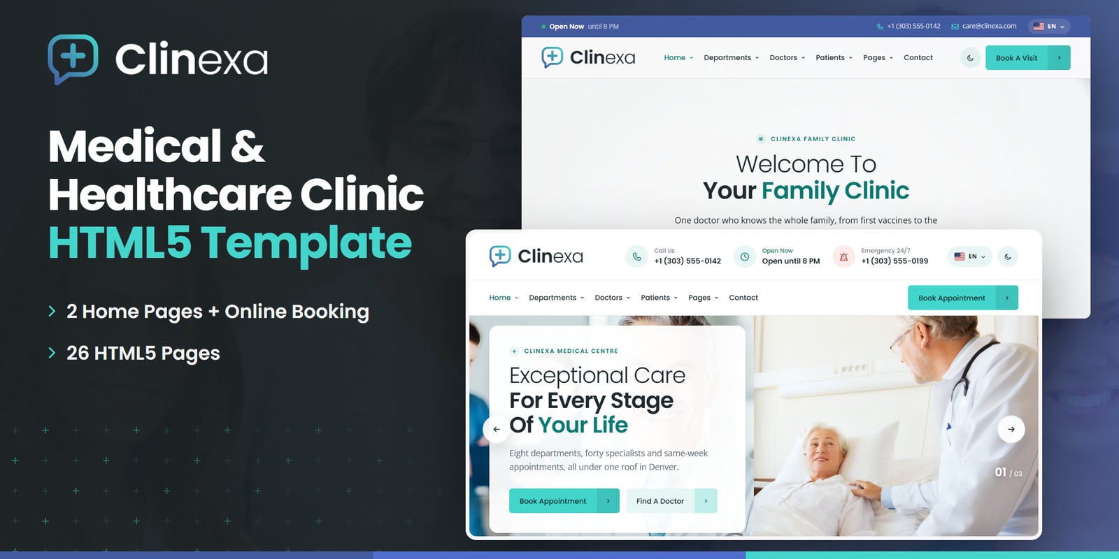 Clinexa — Clinic & Lab Angular Website Template preview