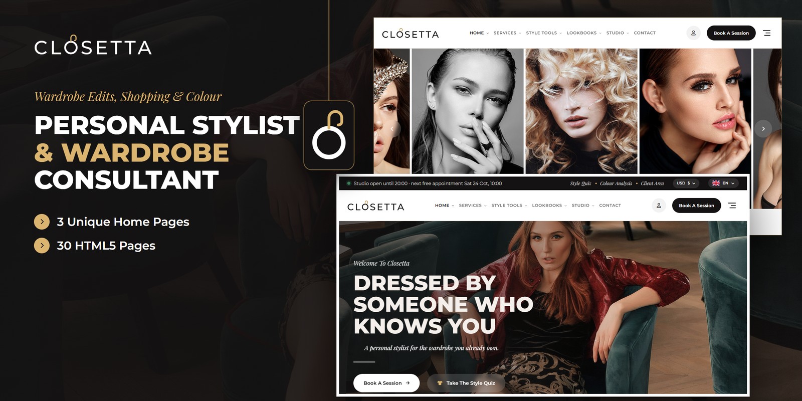 Stylist Website Design – Closetta AI Smart Website preview