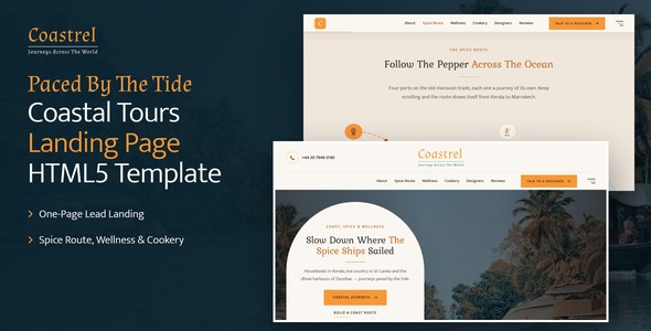 Coastrel – Coastal Tours Landing Page HTML5 Template