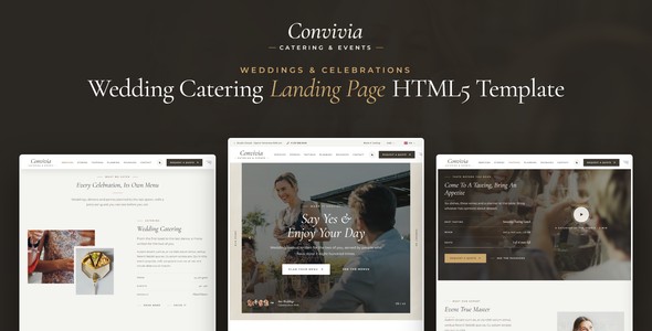 Convivia – Wedding Catering Landing Page HTML5 Template
