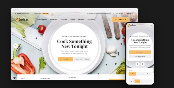 Cookora – Meal Kit Subscription Landing Page HTML5 Template