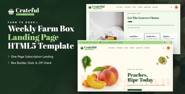 Crateful – Weekly Farm Box Subscription Landing Page HTML5 Template