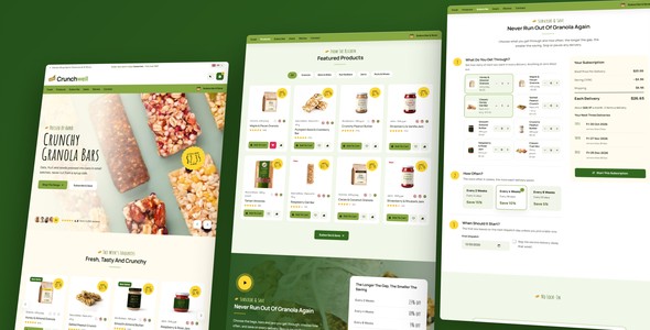 Crunchwell – Granola Subscription Landing Page HTML5 Template