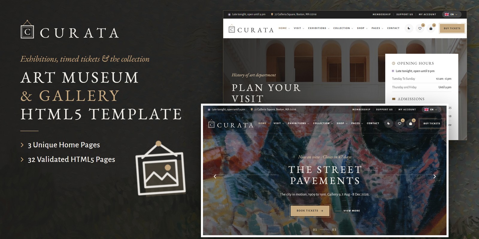Art Museum Website Design – Curata AI Smart Website preview