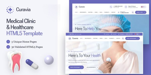 Curavia — Medical & Healthcare HTML5 Template