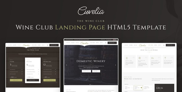 Cuvelia – Wine Club Landing Page HTML5 Template
