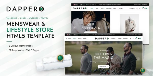 Men's Clothing Website Template – Dappero HTML5