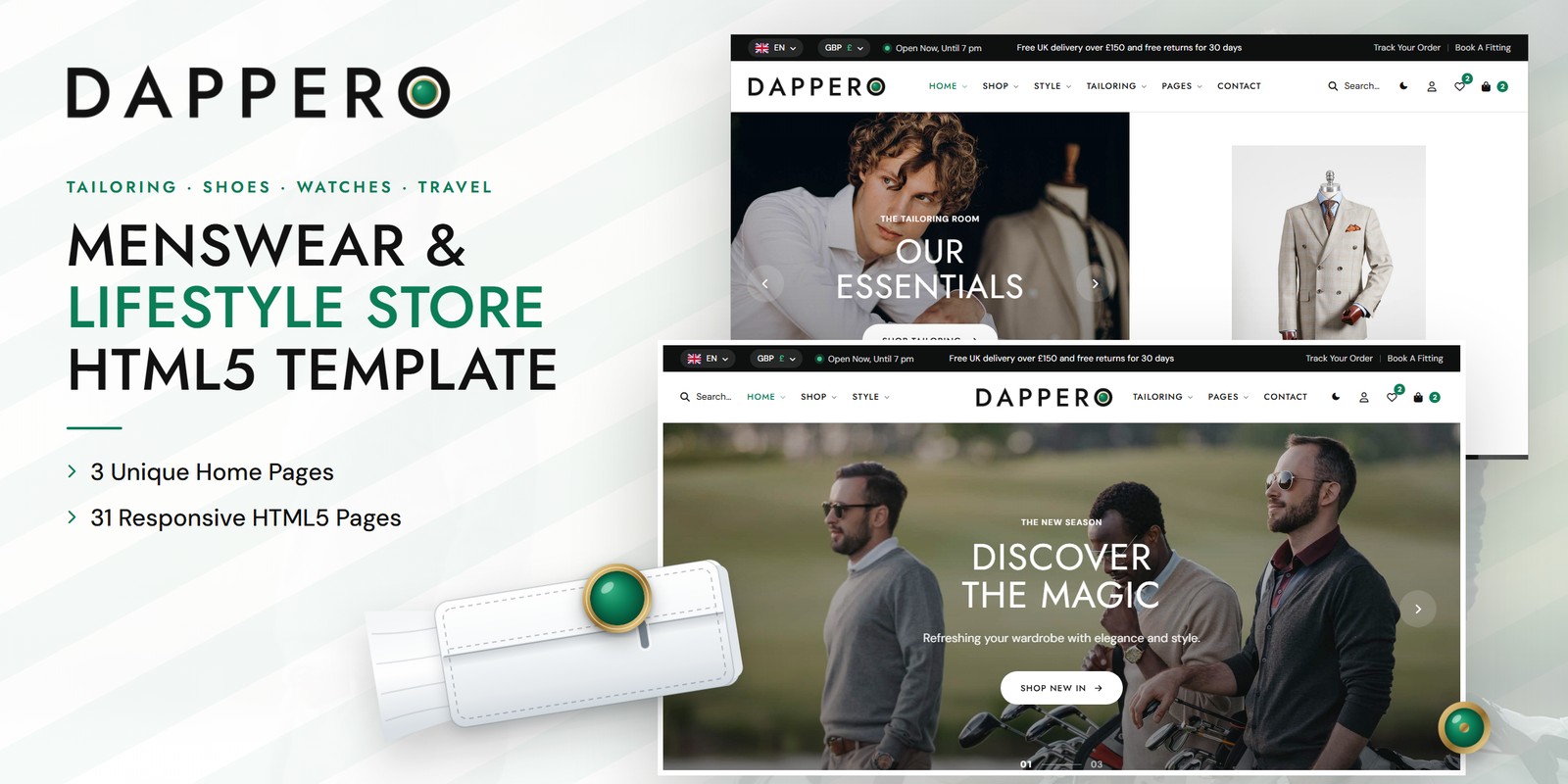 Men's Clothing Website Template – Dappero HTML5 preview