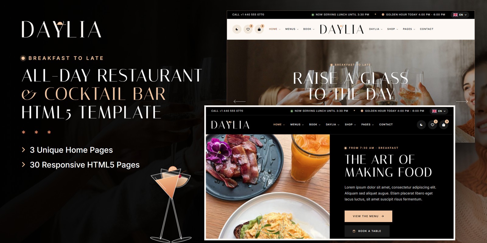Website Design for Restaurants – Daylia AI Smart Website preview