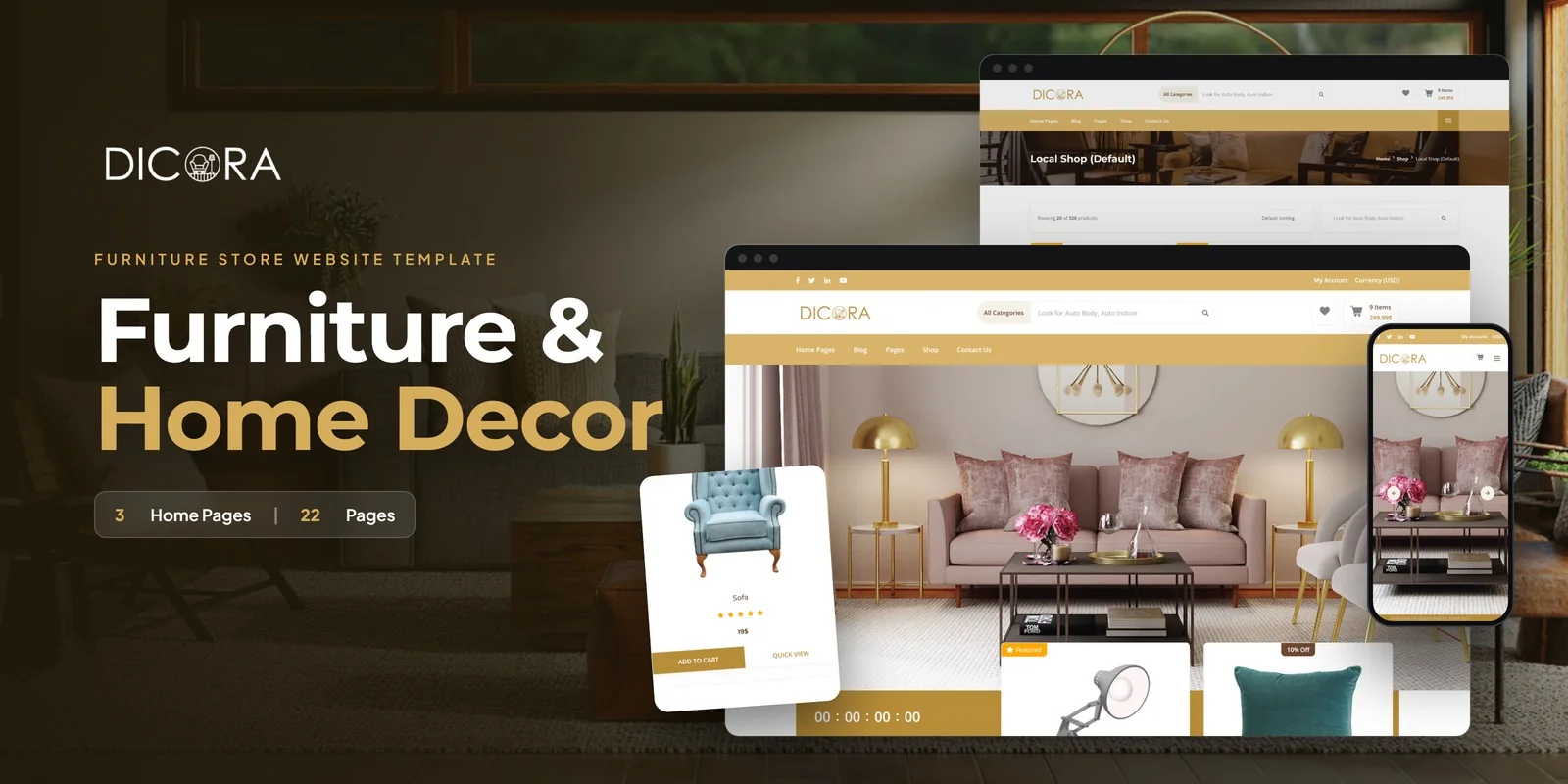 Dicora — Home Furniture Vue.js Website Template preview