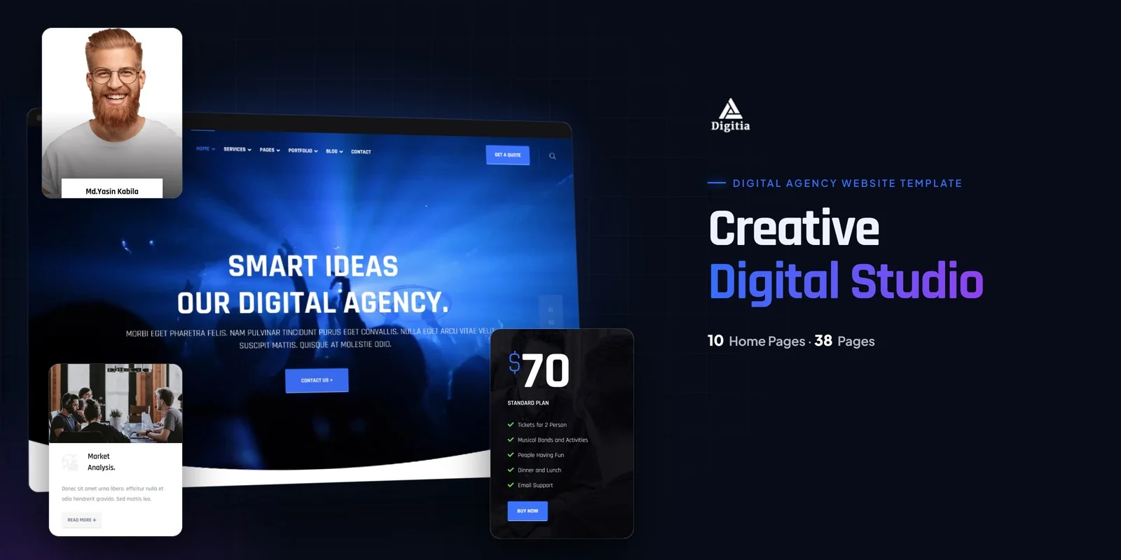 Digitia — Digital Agency Developer Website Bundle preview