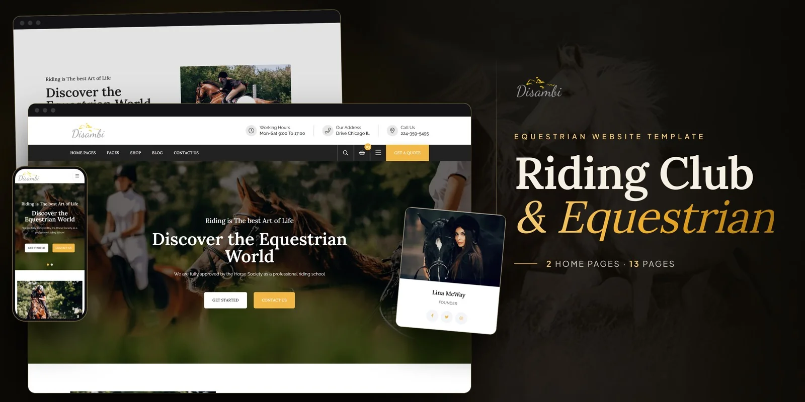 Disambi — Riding Stables PHP Website Template preview