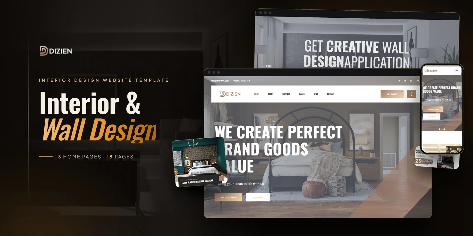Dizien — Interior Decoration WordPress Theme preview