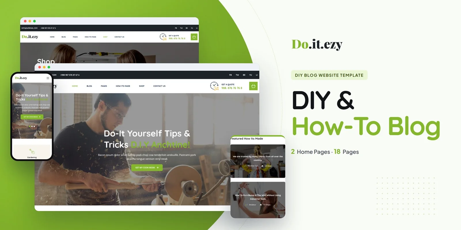 Doitezy – Bootstrap 5 DIY How-To Blog HTML5 Website Template preview