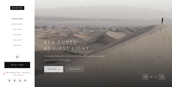 Dunora – Desert Photo Tours Landing Page HTML5 Template