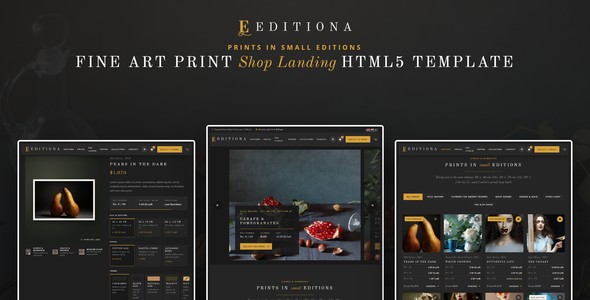 Editiona – Fine Art Print Shop Landing Page HTML5 Template