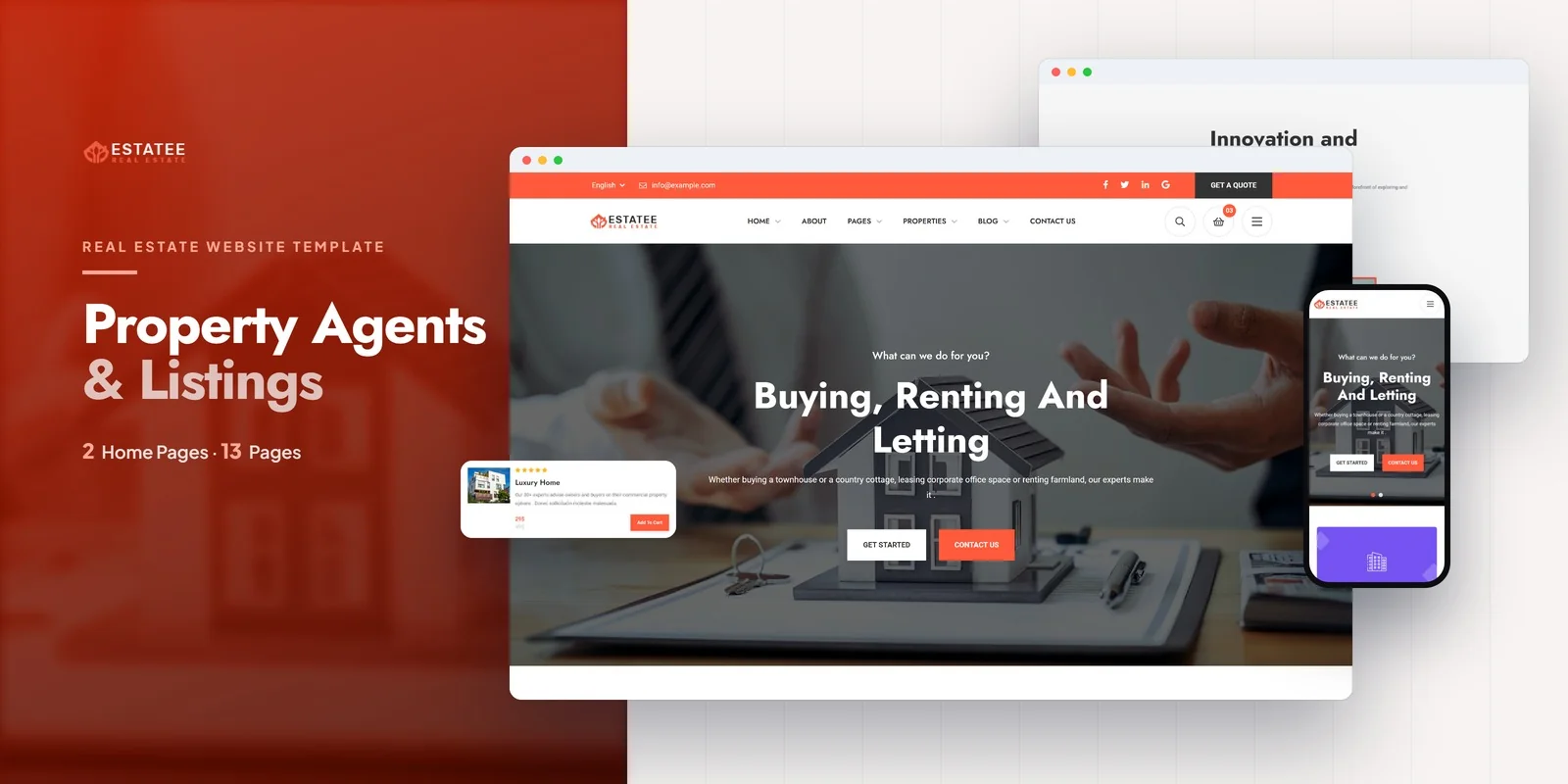 Estatee — Real Estate Listings Angular Website Template preview