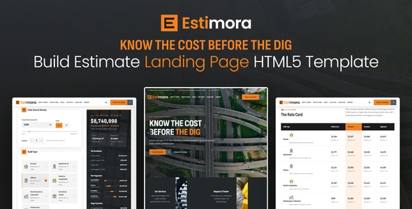 Estimora – Construction Cost Estimate Landing Page HTML5 Template