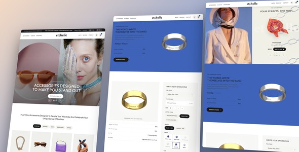 Etchelle – Engraved Jewellery Landing Page HTML5 Template