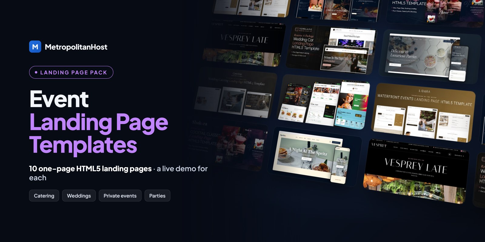 Event Landing Page Templates — Landing Page Pack (10 Landing Pages)