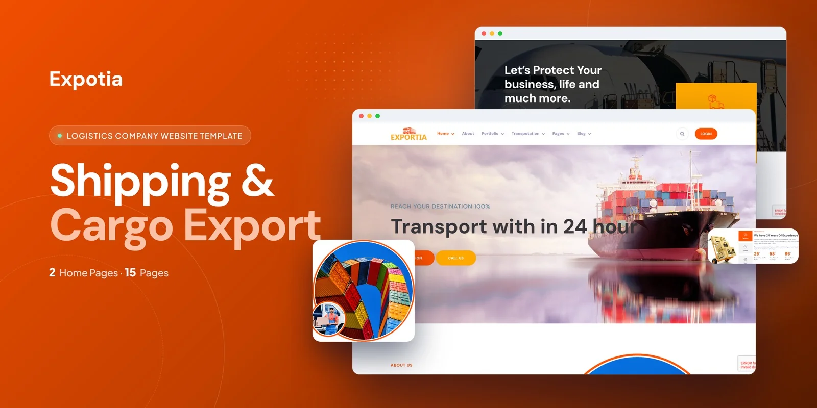 Expotia – Bootstrap 5 Logistics Company HTML5 Website Template preview
