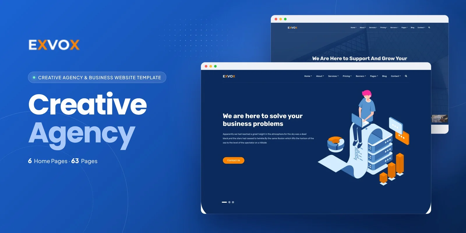 Exvox — Multipurpose HTML5 Template preview
