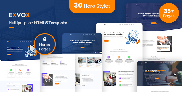 Exvox — Multipurpose Adobe XD Template