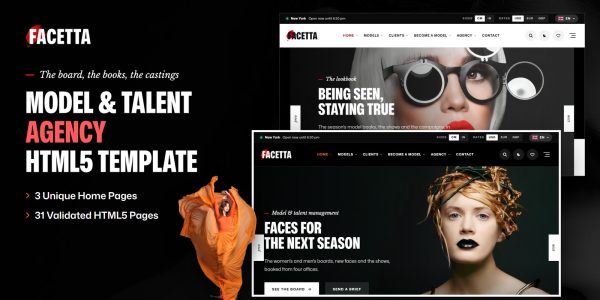 Model Agency Web Template – Facetta HTML5