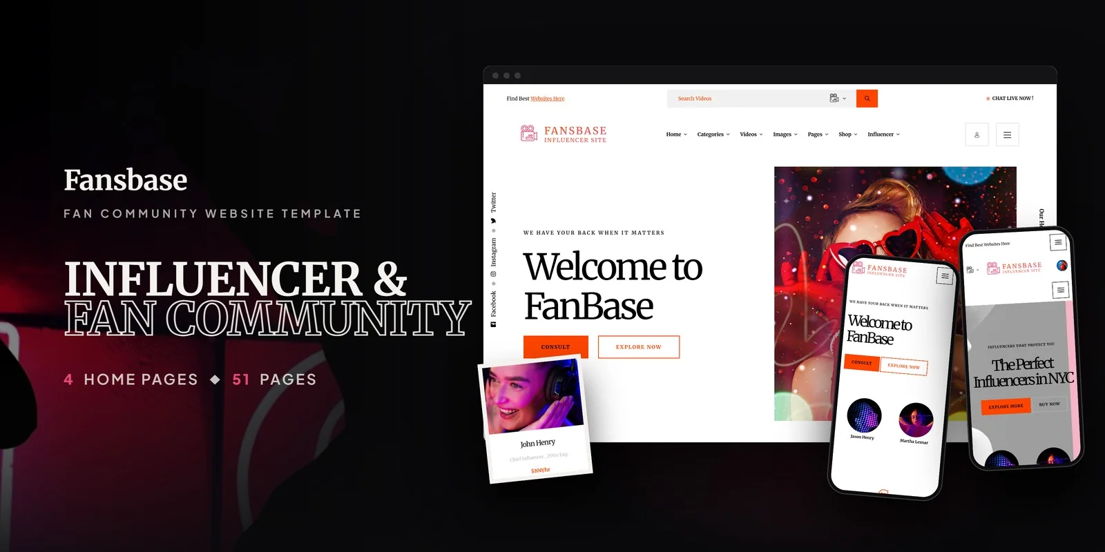 Fansbase — Fan Community Developer Website Bundle preview