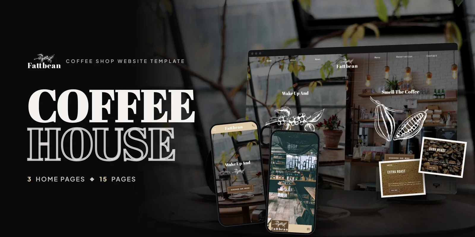 Fattbean — Cafe Coffee Angular Website Template preview