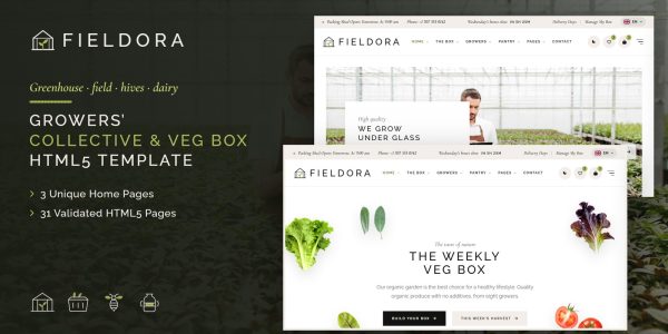 Fieldora — Vegetable Delivery Angular Website Template