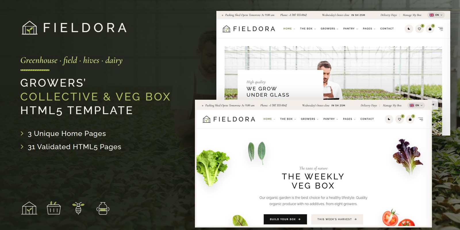 Fieldora — Farm React JS Website Template preview