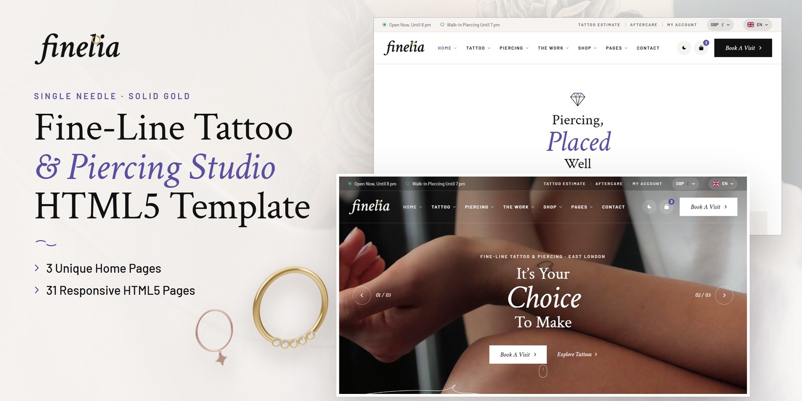 Tattoo Angular Template – Finelia preview