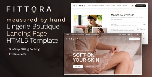 Fittora – Lingerie Fitting Landing Page HTML5 Template