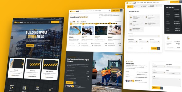 Formwell – Construction Tender Landing Page HTML5 Template